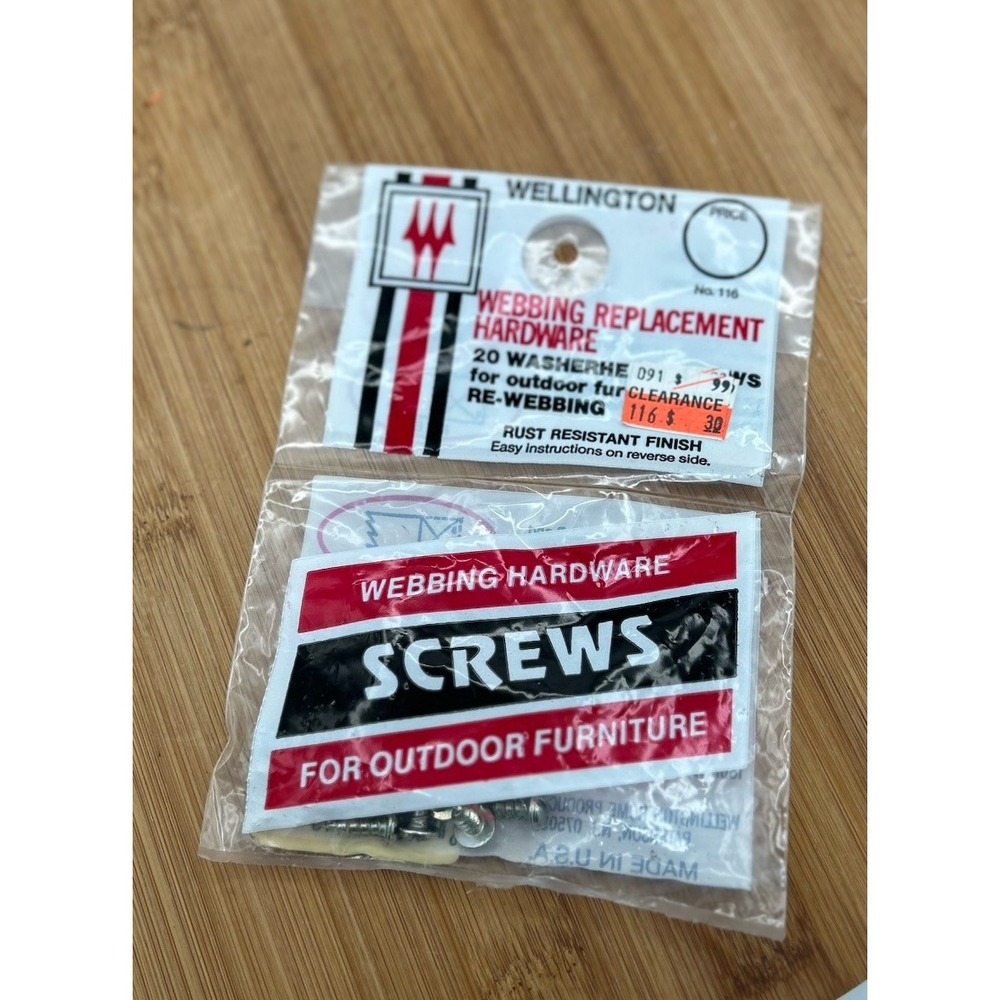 Wellington‎ Bag of 20 Washer Head Outdoor Furniture Re-webbing Screws NOS